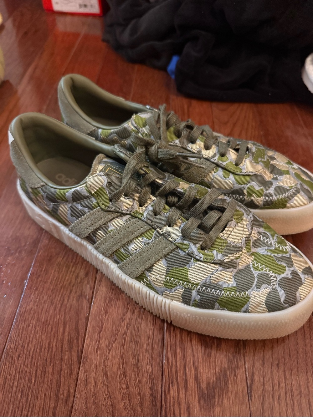 adidas Men's Camo Green Low-Top Sneakers